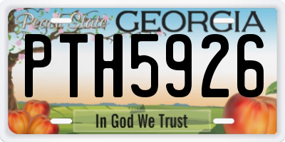 GA license plate PTH5926