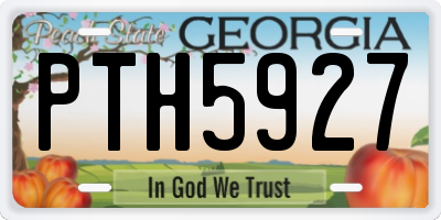 GA license plate PTH5927