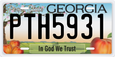 GA license plate PTH5931