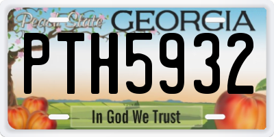 GA license plate PTH5932