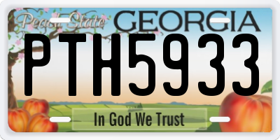 GA license plate PTH5933