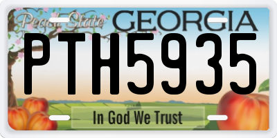 GA license plate PTH5935