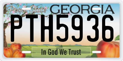 GA license plate PTH5936