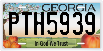 GA license plate PTH5939