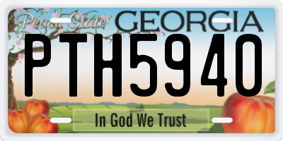 GA license plate PTH5940