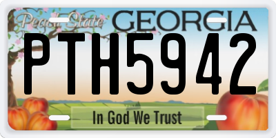 GA license plate PTH5942