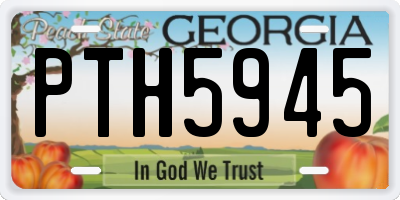 GA license plate PTH5945