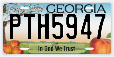 GA license plate PTH5947