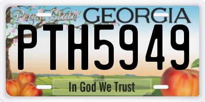 GA license plate PTH5949
