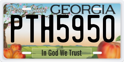 GA license plate PTH5950
