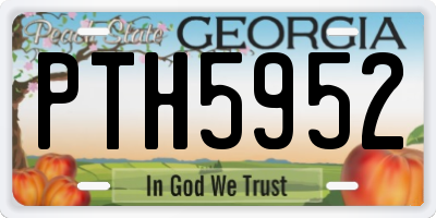 GA license plate PTH5952