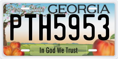 GA license plate PTH5953
