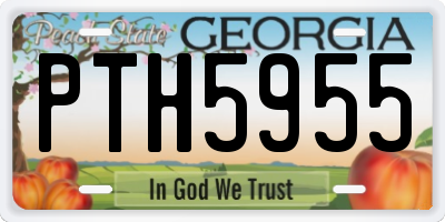 GA license plate PTH5955