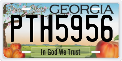 GA license plate PTH5956