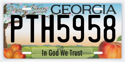 GA license plate PTH5958