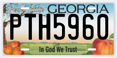 GA license plate PTH5960