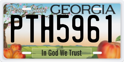 GA license plate PTH5961