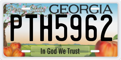 GA license plate PTH5962
