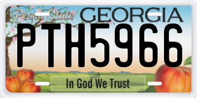 GA license plate PTH5966