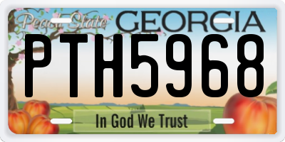 GA license plate PTH5968