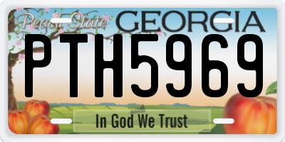 GA license plate PTH5969