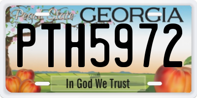 GA license plate PTH5972