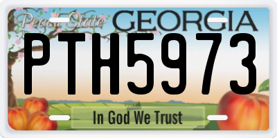 GA license plate PTH5973