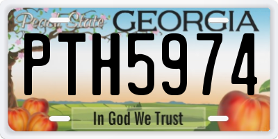 GA license plate PTH5974