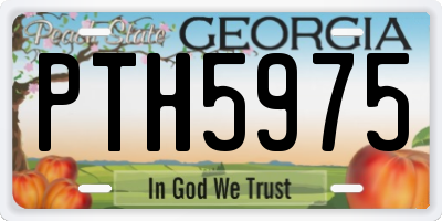 GA license plate PTH5975