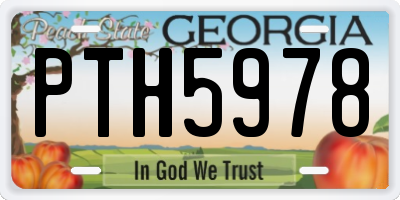 GA license plate PTH5978