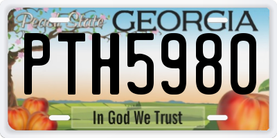 GA license plate PTH5980