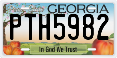 GA license plate PTH5982