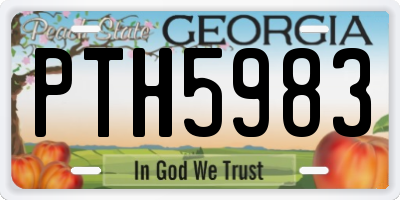 GA license plate PTH5983