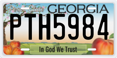 GA license plate PTH5984