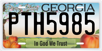 GA license plate PTH5985