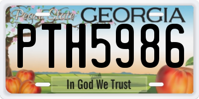 GA license plate PTH5986