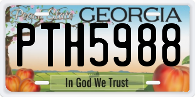 GA license plate PTH5988