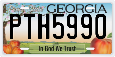 GA license plate PTH5990