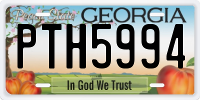 GA license plate PTH5994