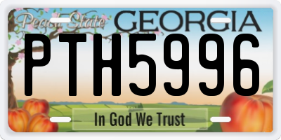 GA license plate PTH5996