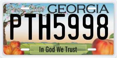 GA license plate PTH5998