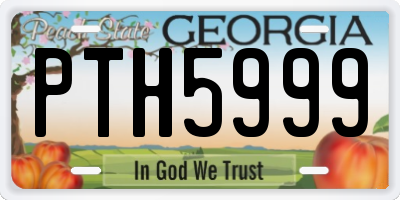 GA license plate PTH5999