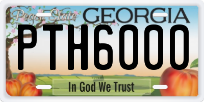 GA license plate PTH6000