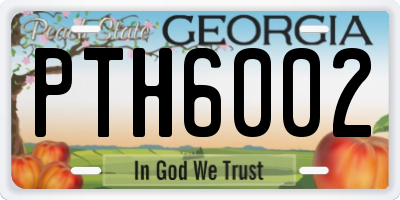 GA license plate PTH6002