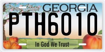 GA license plate PTH6010