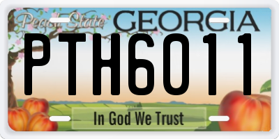 GA license plate PTH6011