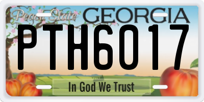 GA license plate PTH6017