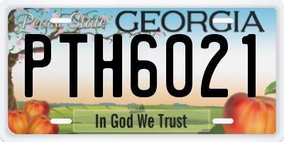 GA license plate PTH6021