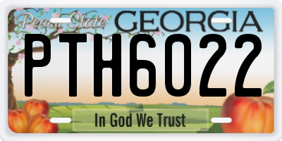 GA license plate PTH6022