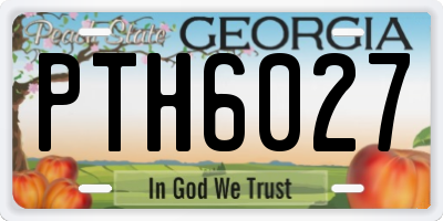 GA license plate PTH6027